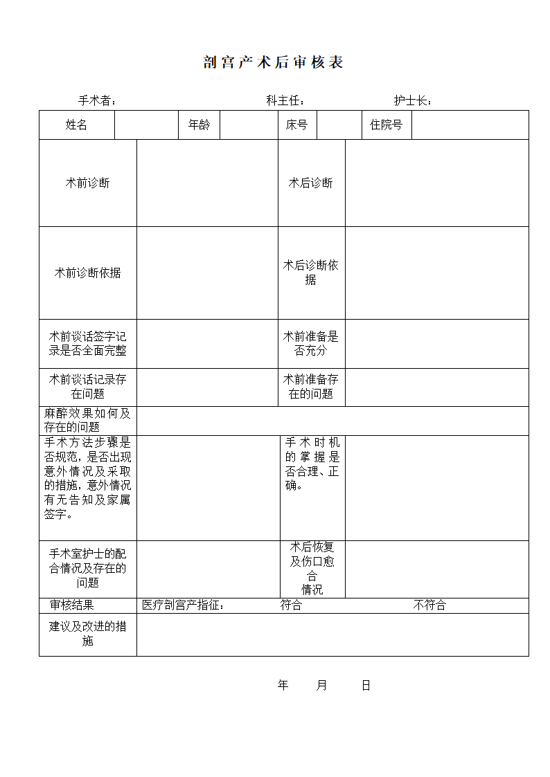 剖宫产审批表第1页