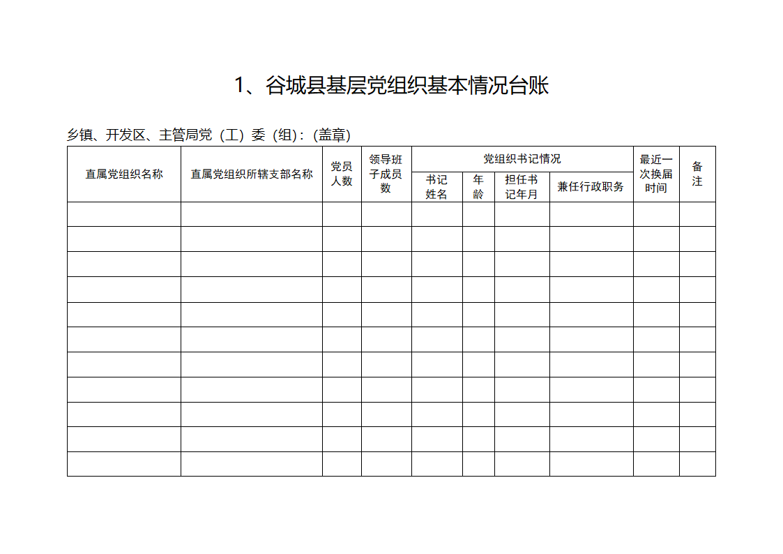 10类党建基础台账