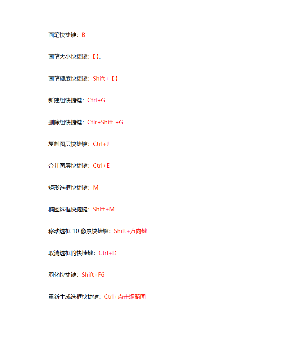 PS快捷键第3页