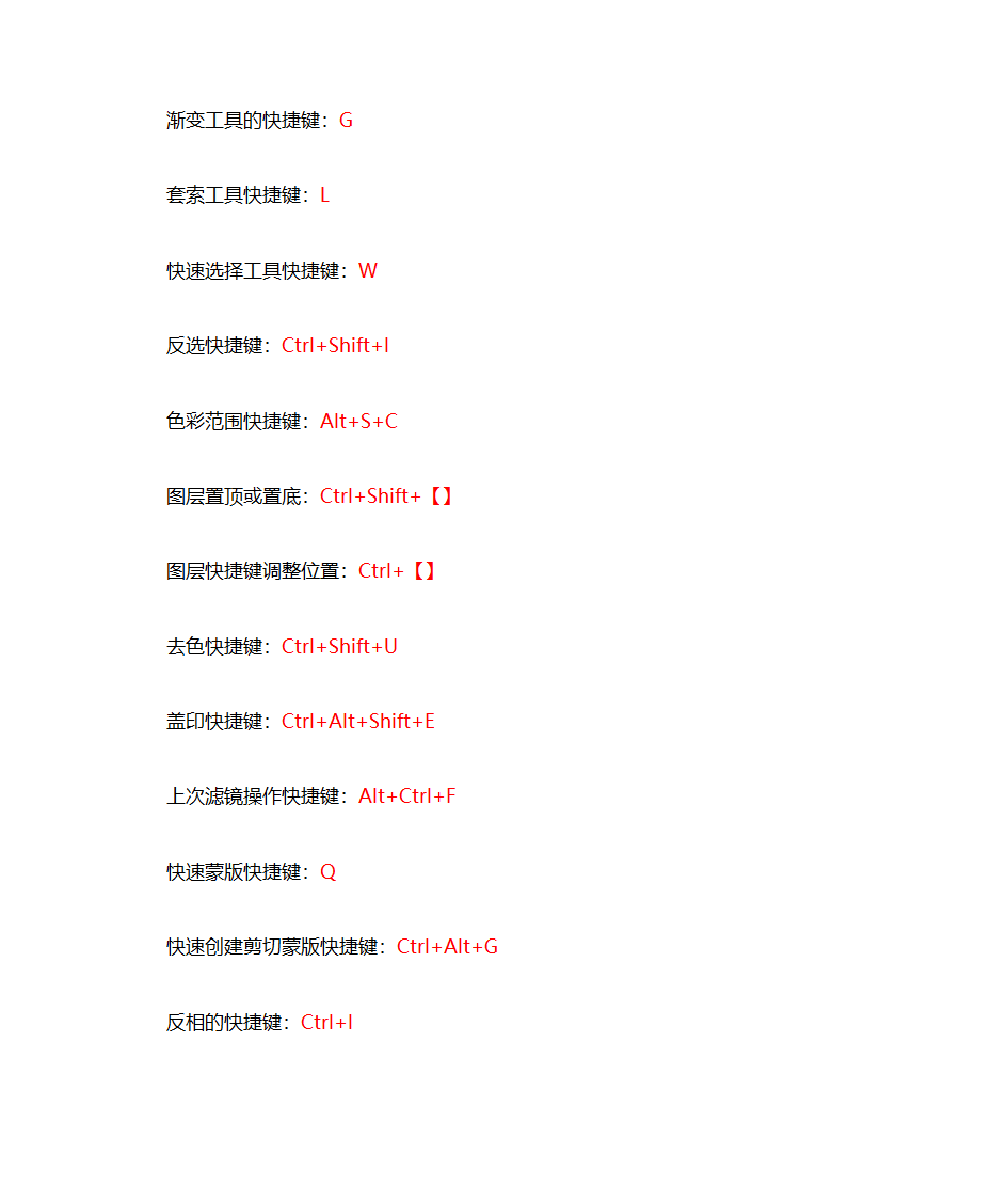 PS快捷键第5页