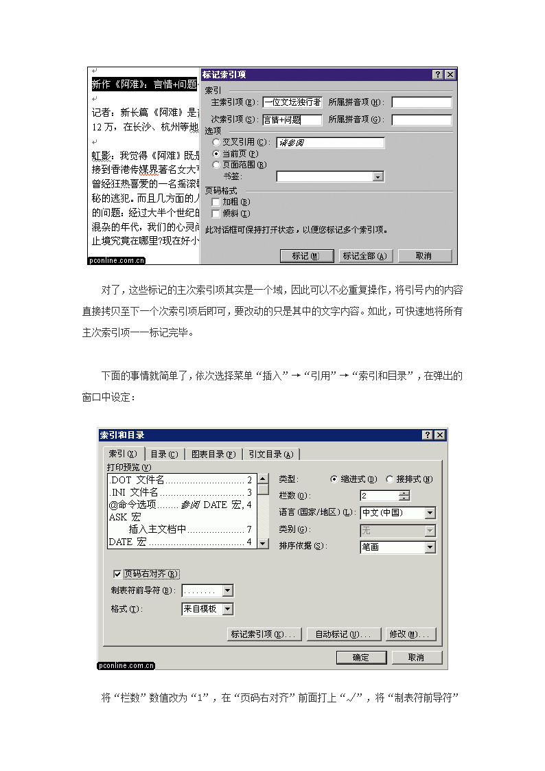 如何使用WORD的索引功能第7页