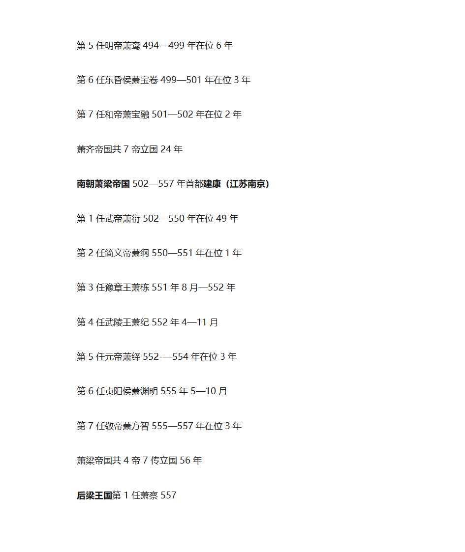 中国历代皇帝年表第19页