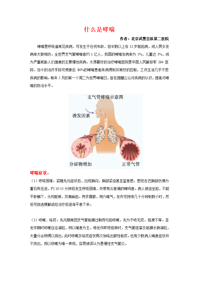 什么是哮喘第1页