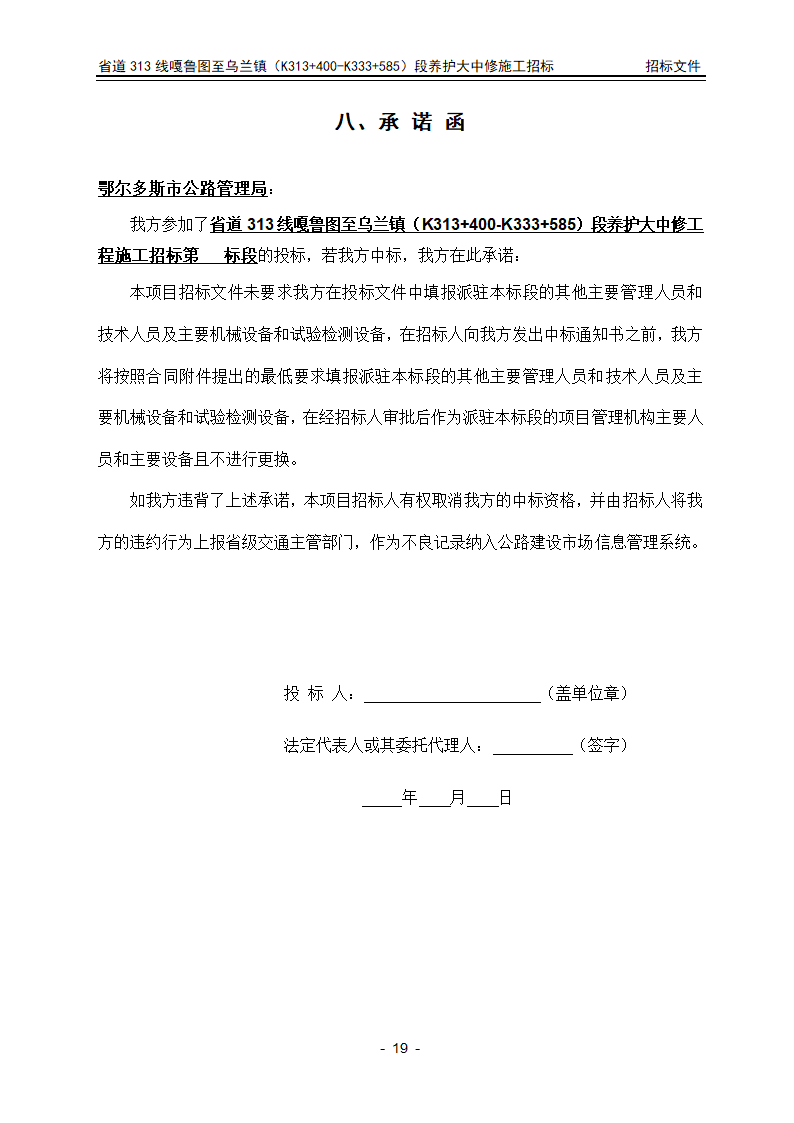 招标文件投标文件格式部分第19页