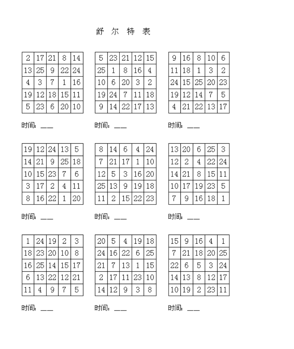 舒尔特表第2页