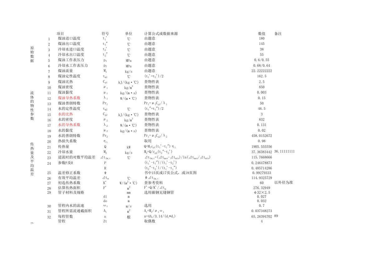 换热器计算第1页