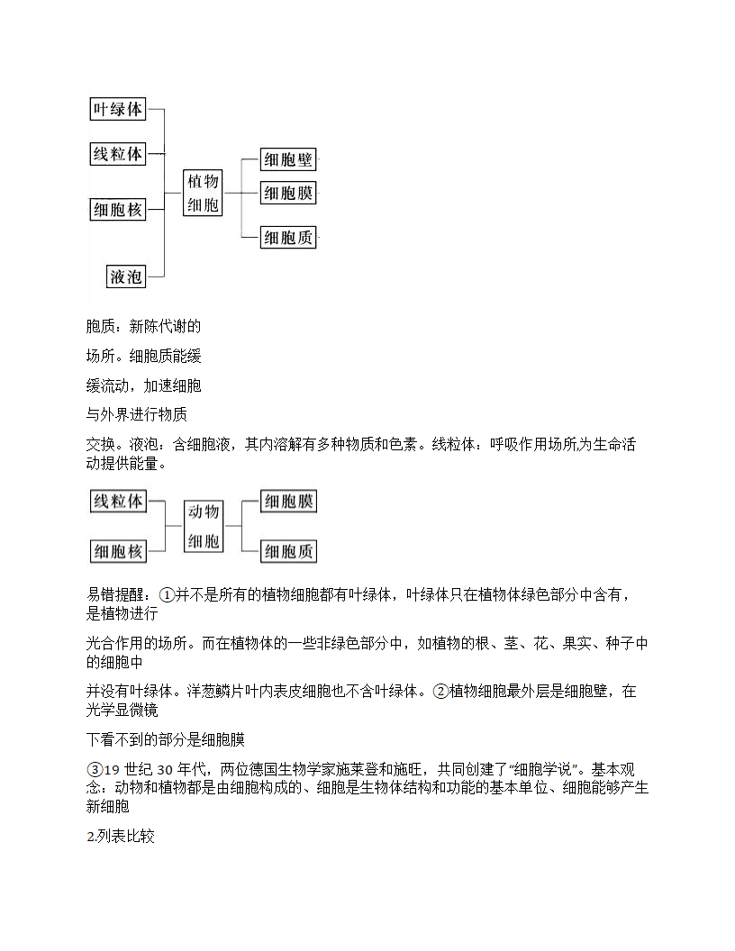 2024七年级上册生物知识点归纳总结第7页