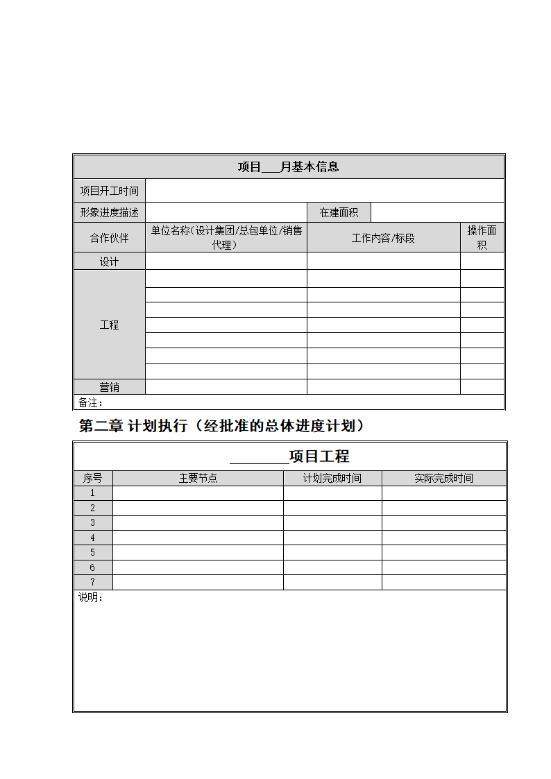 项目管理月报第2页