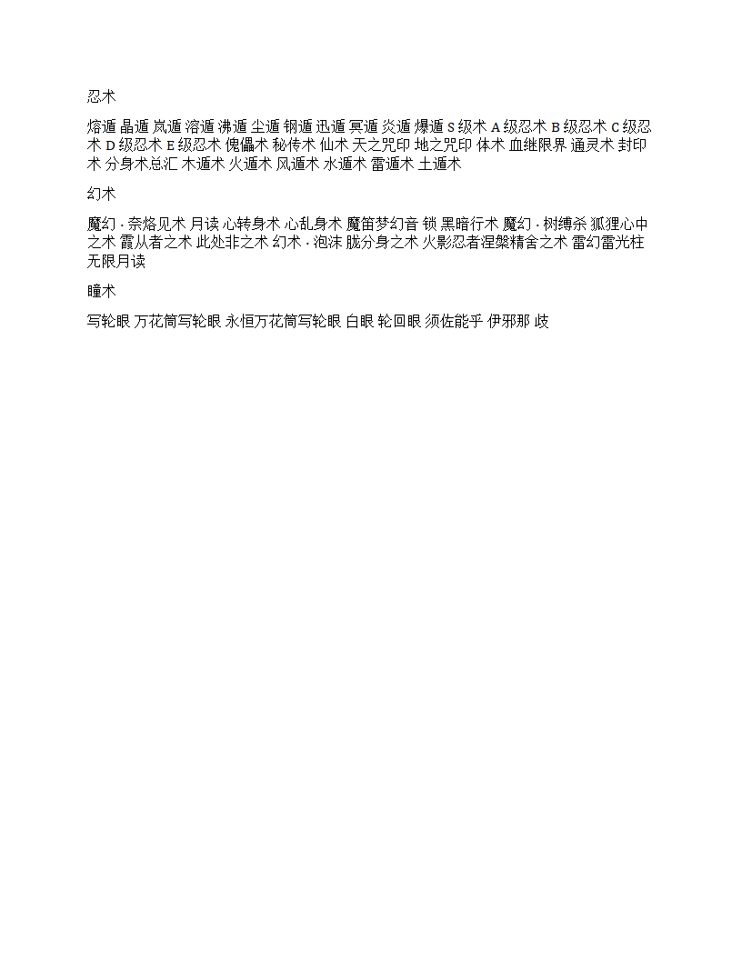 火影忍者基本资料第3页