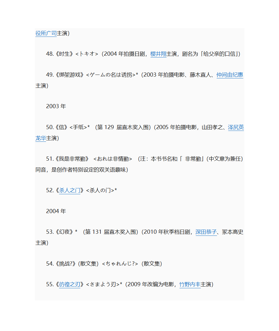 东野圭吾作品列表第12页