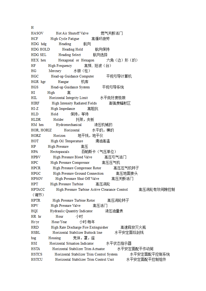 飞机常用缩略语第15页