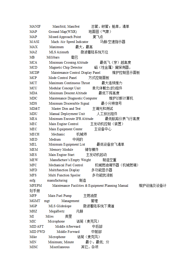 飞机常用缩略语第21页