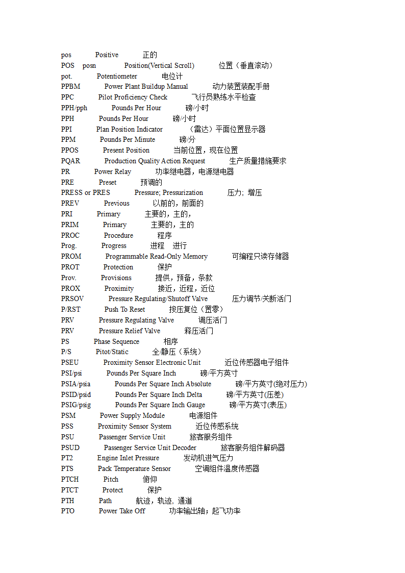 飞机常用缩略语第26页