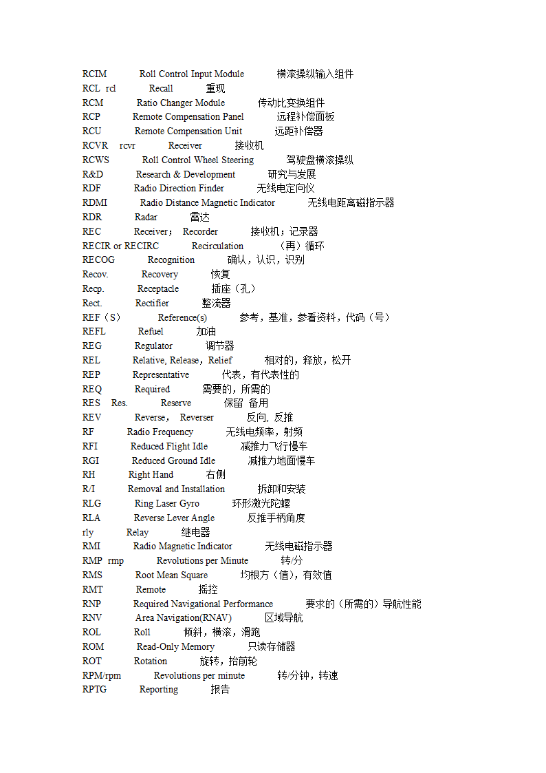 飞机常用缩略语第28页