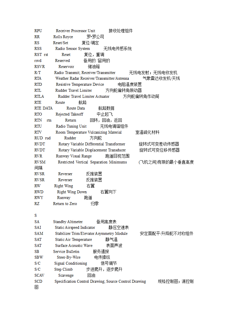 飞机常用缩略语第29页