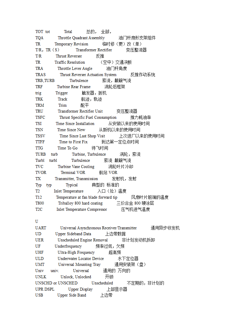 飞机常用缩略语第33页