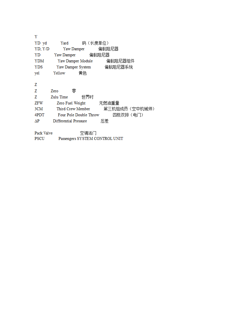 飞机常用缩略语第37页