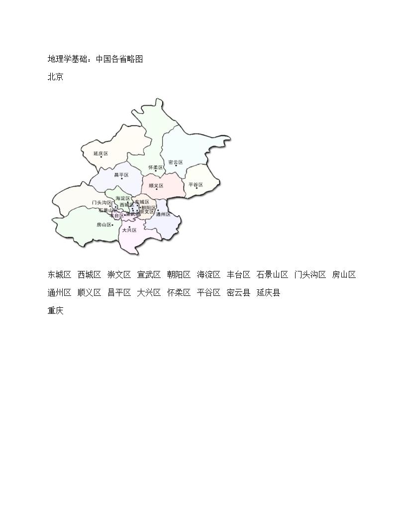 中国各省区划分图第1页