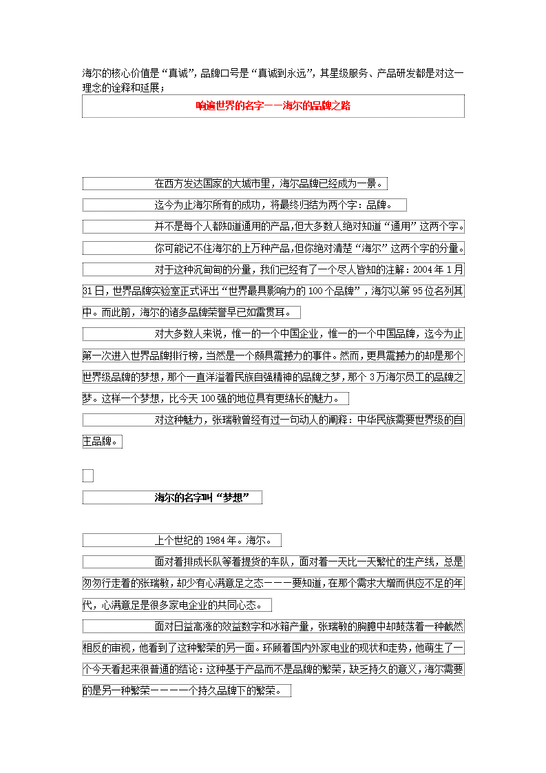 响遍世界的名字——海尔的品牌之路.doc