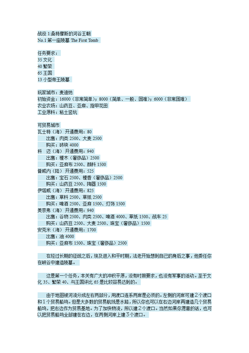 法老王 埃及艳后攻略第1页