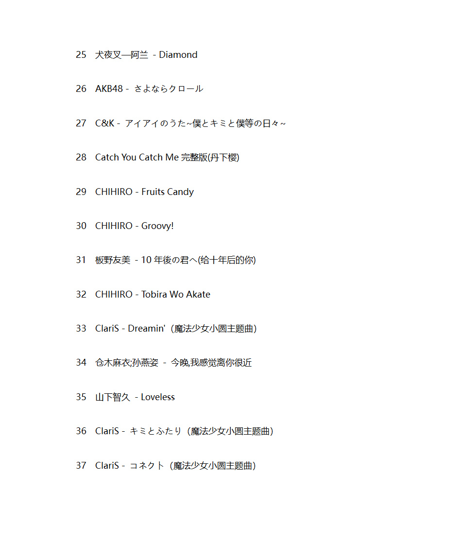 好听的日语歌(有利于学日语)第3页