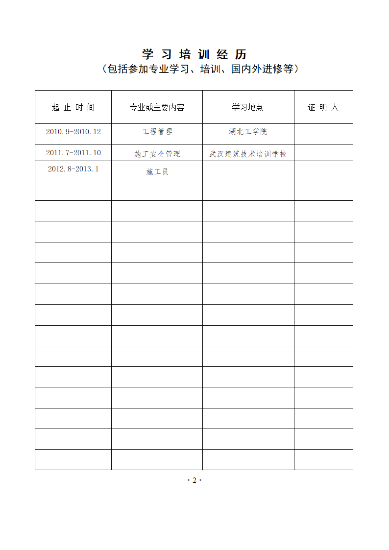 武汉中级职称评审表第4页