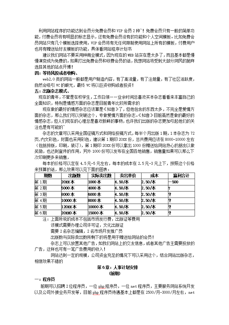 中国失恋网商业计划书第10页