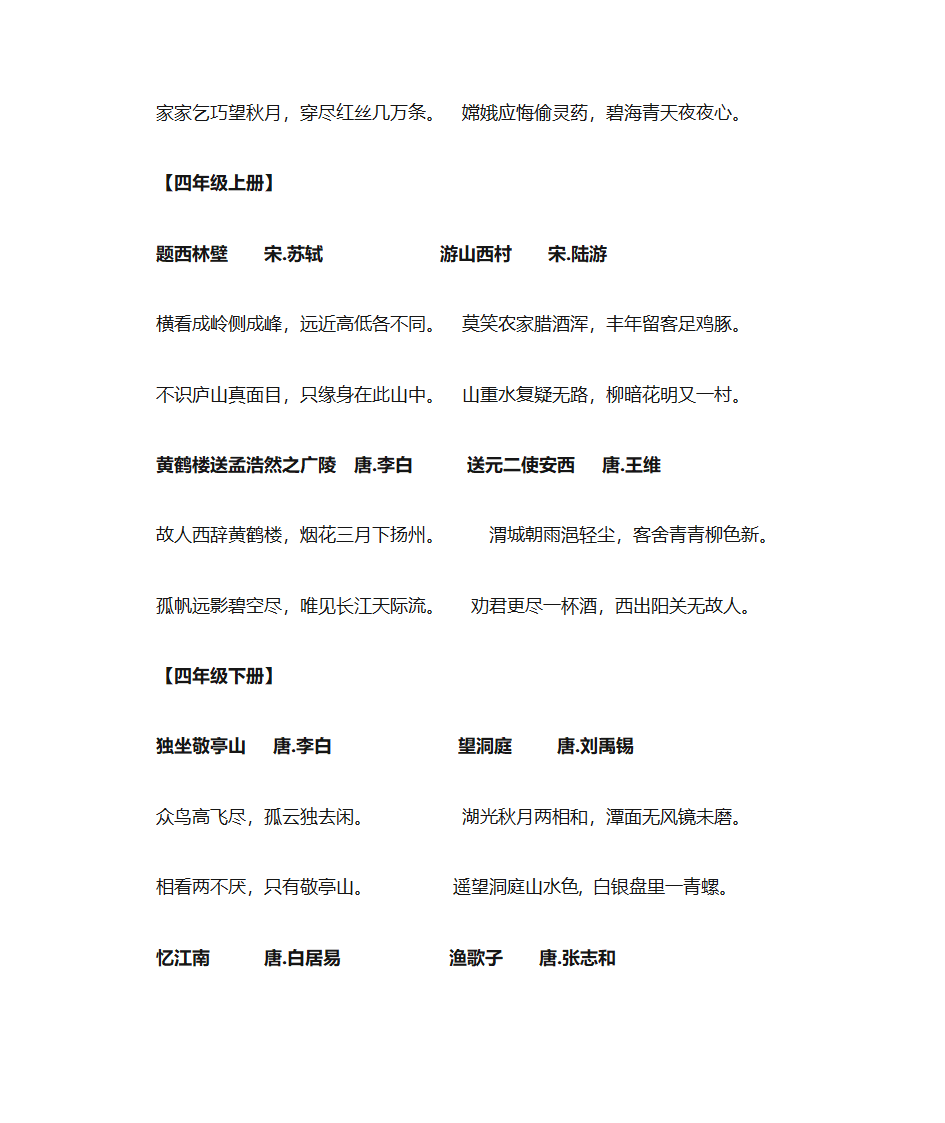 小学古诗大全第4页