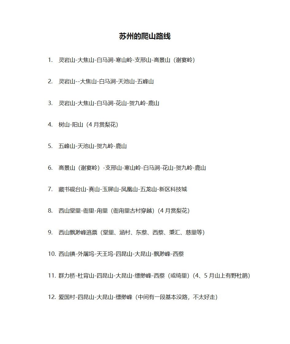 苏州的爬山路线第1页