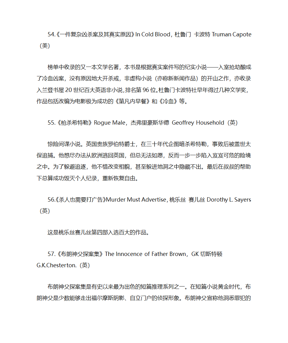 美国推理作家协会100部经典推理小说第19页