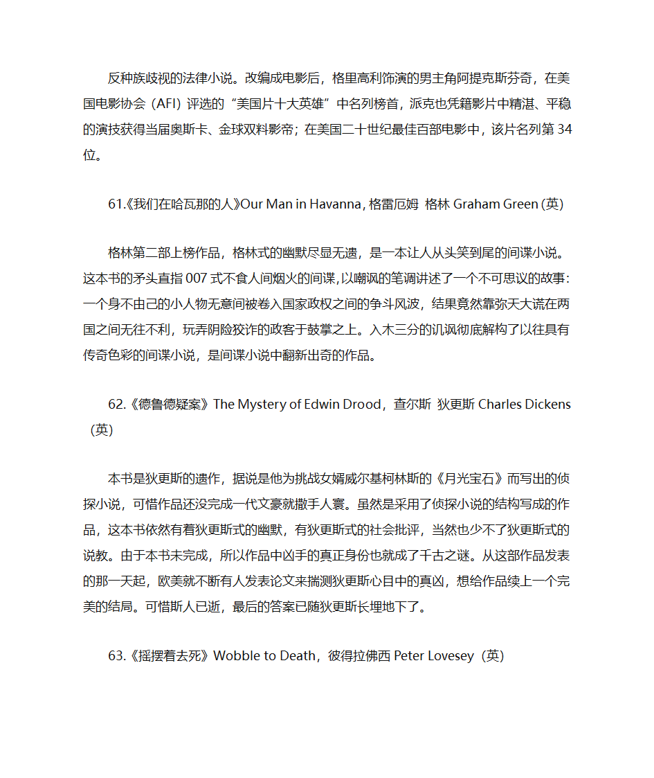 美国推理作家协会100部经典推理小说第21页