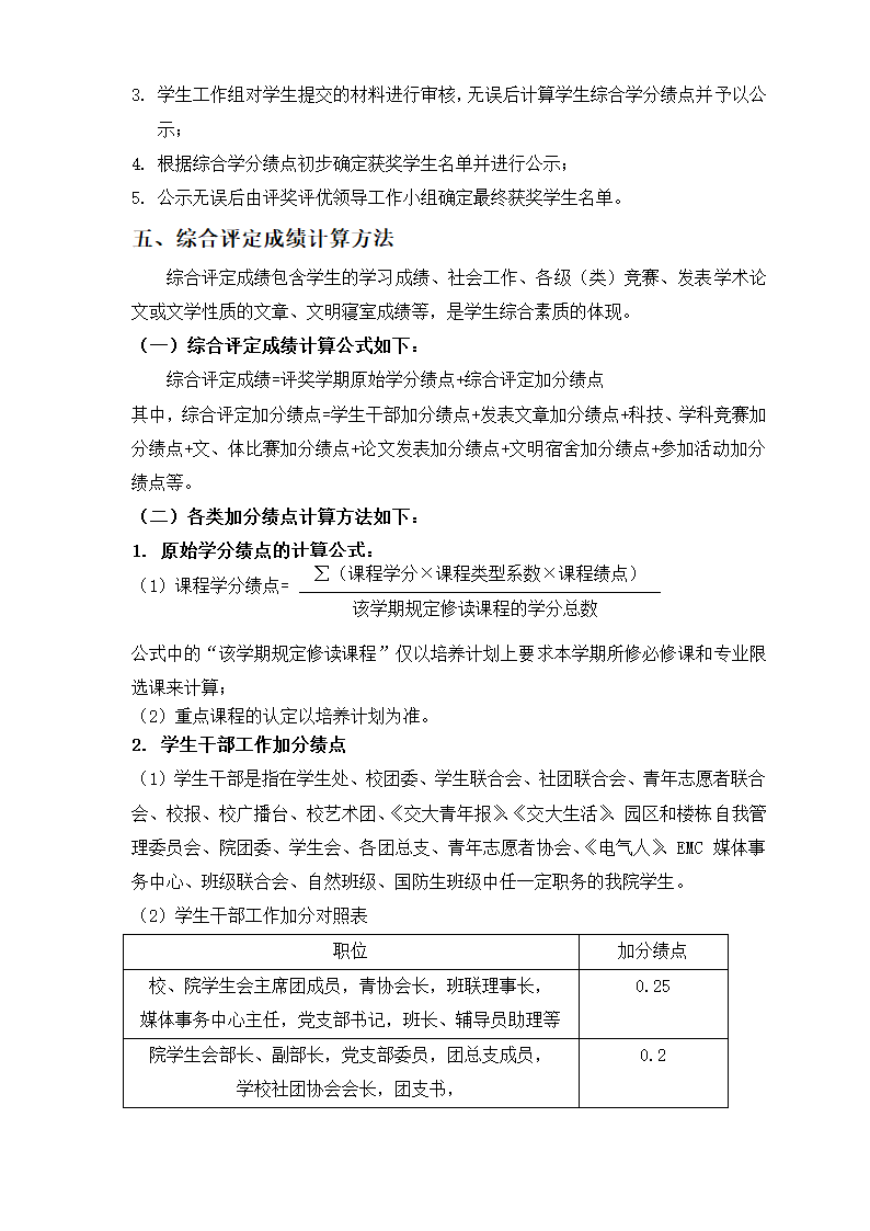 奖学金评定细则第2页