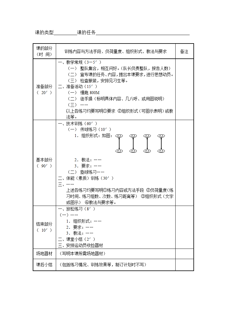 运动训练计划表第6页