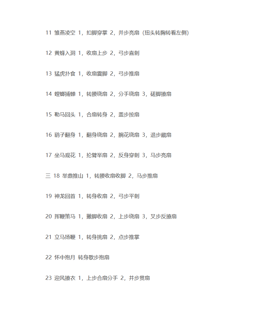 太极扇第一套(五十二式太极扇-太极功夫扇)扇谱第2页