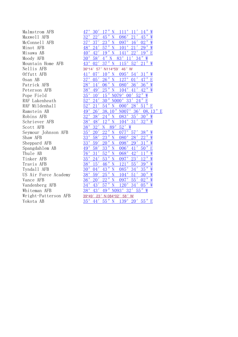 美国空军基地坐标第2页