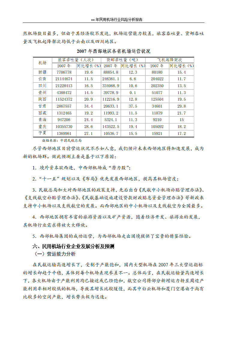 xx年民用机场行业风险分析报告.doc第10页