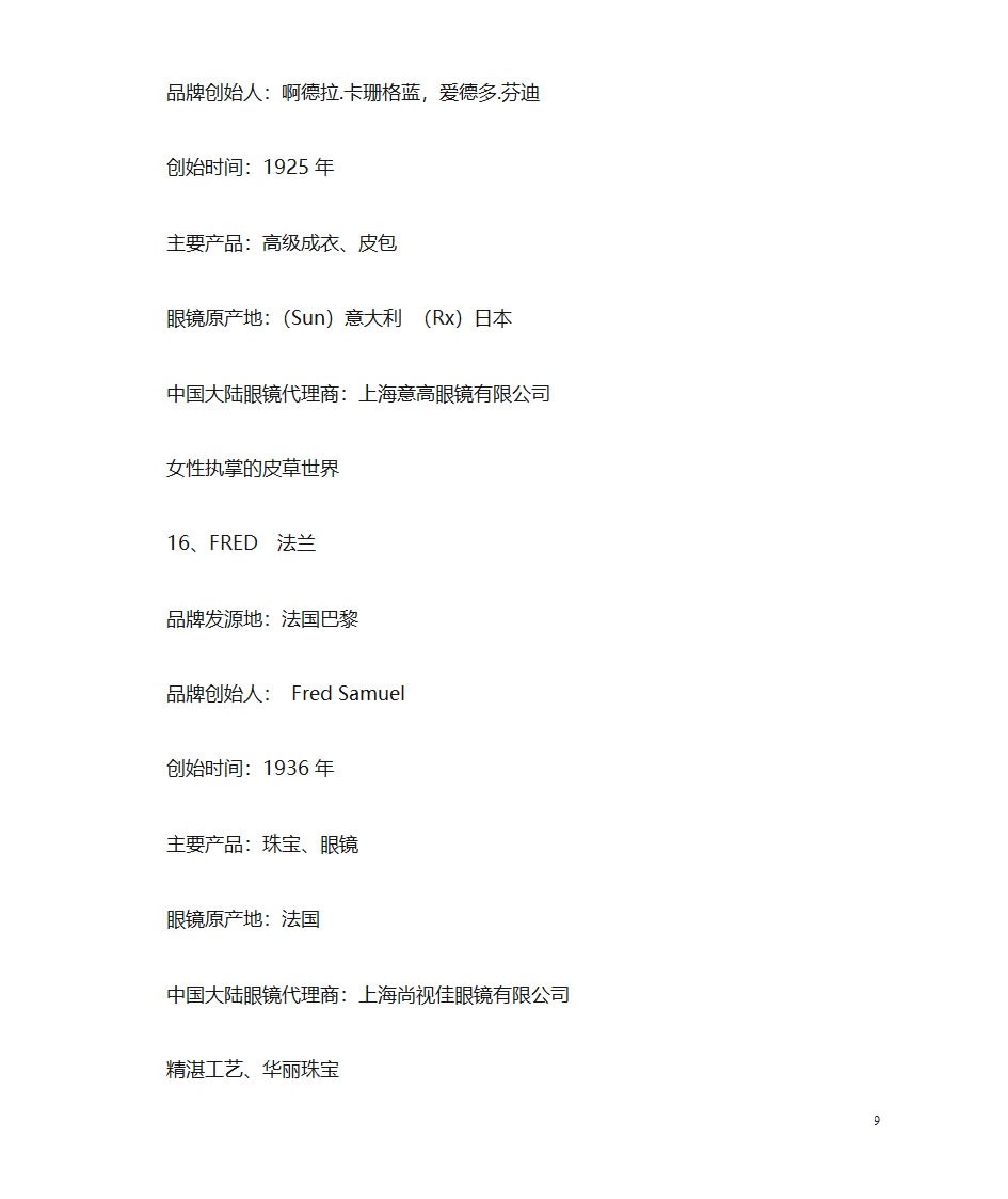 国际品牌眼镜大盘点第9页