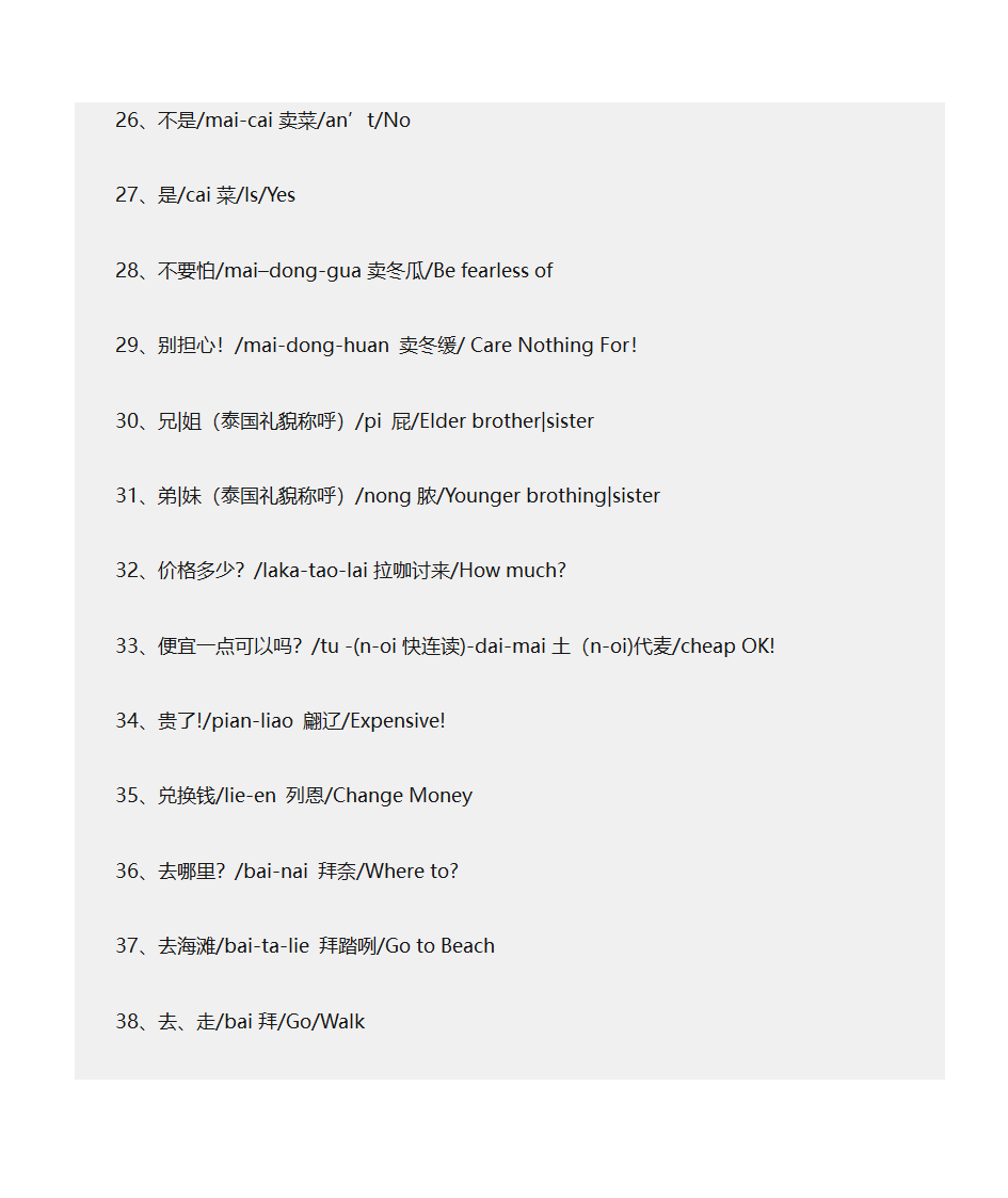 泰国日常用语第3页