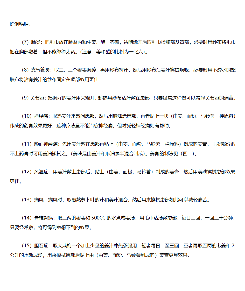 生姜药用偏方第2页