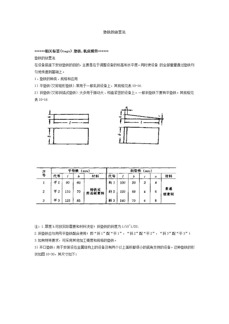 垫铁的放置第1页