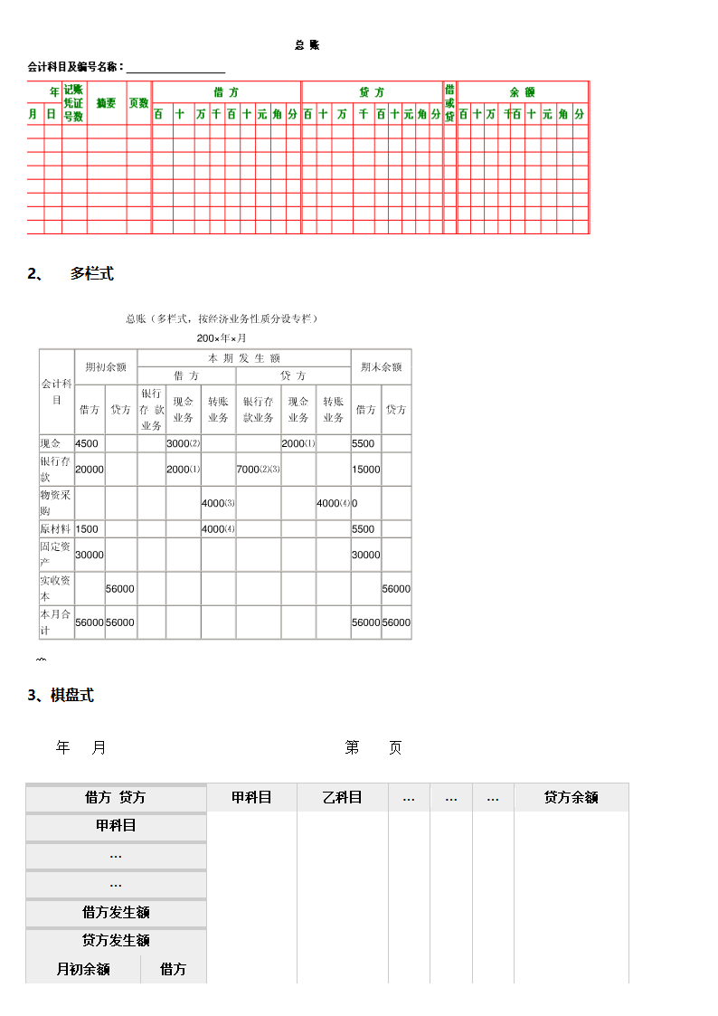 账簿样本第2页