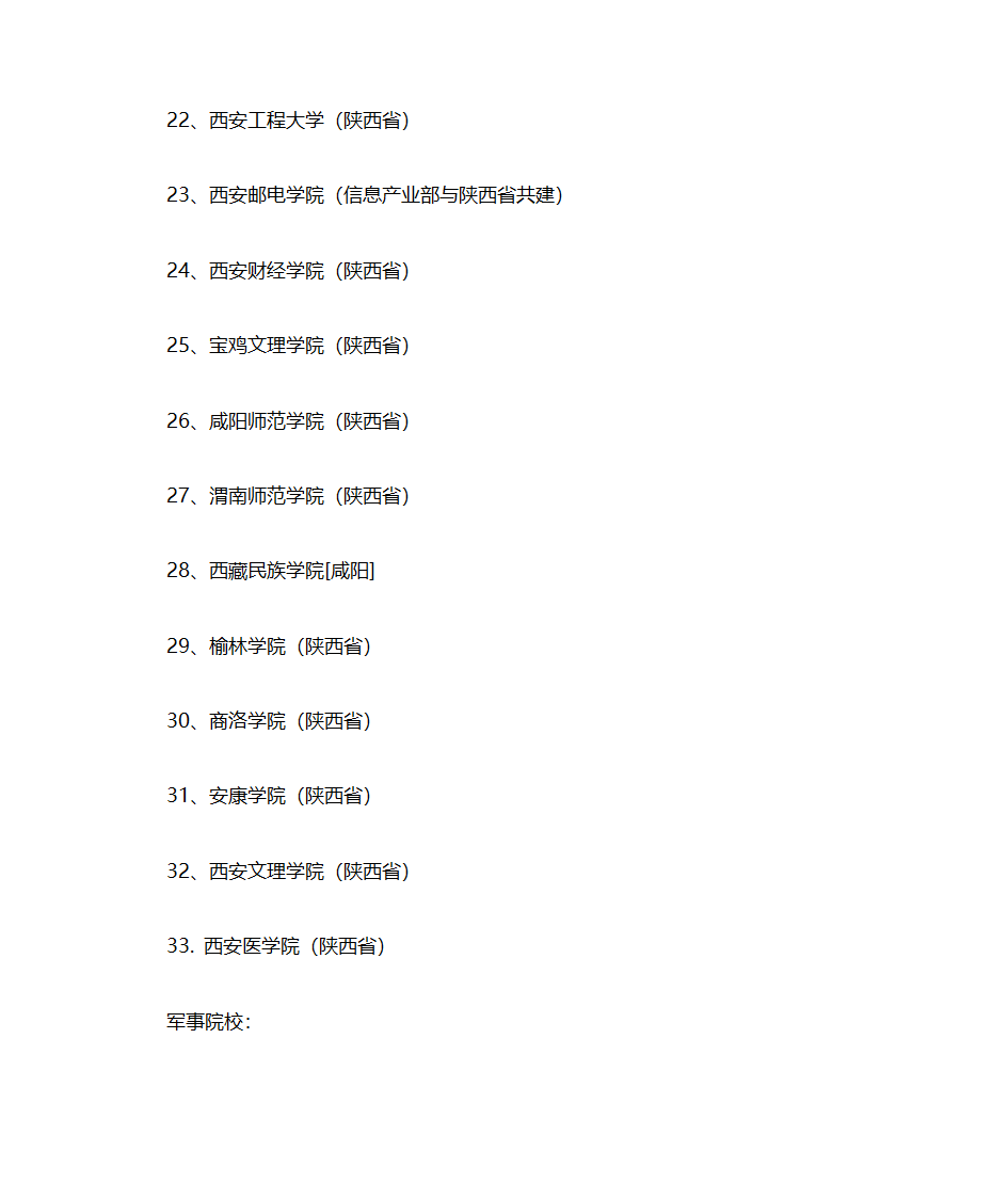 陕西高校等级排名第3页