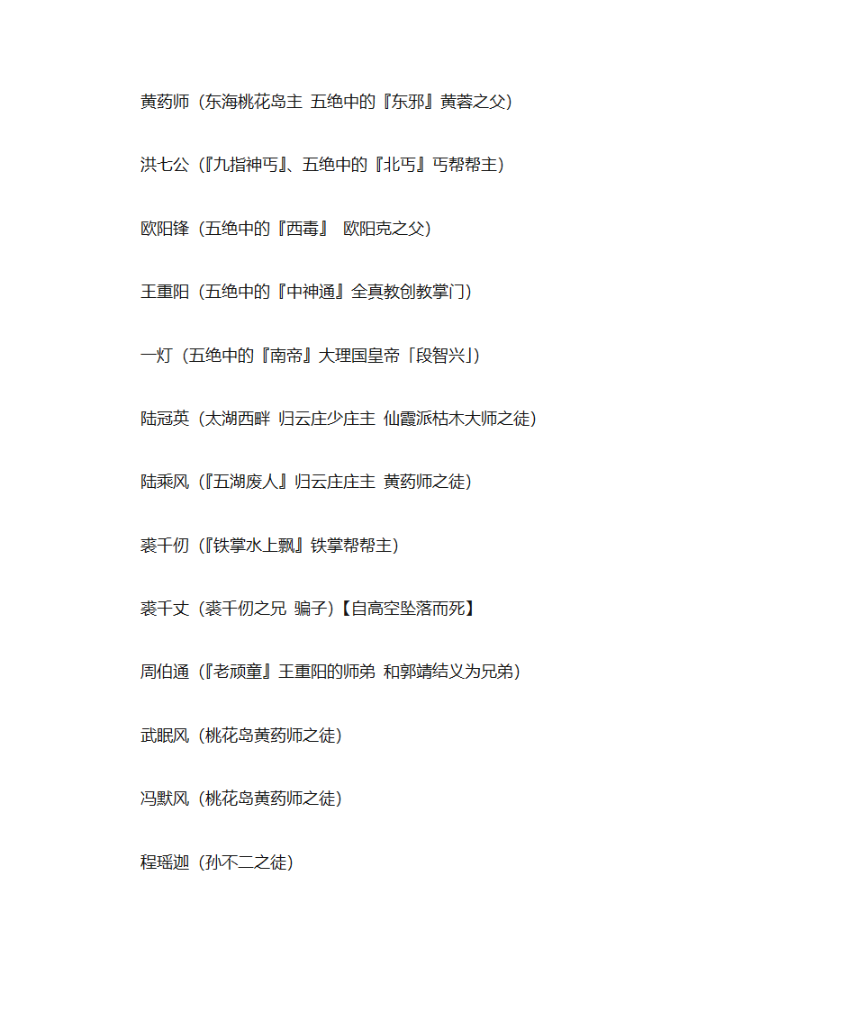 射雕英雄传人物第8页