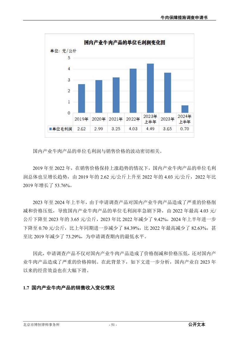 牛肉保障措施调查（反倾销）申请书第51页