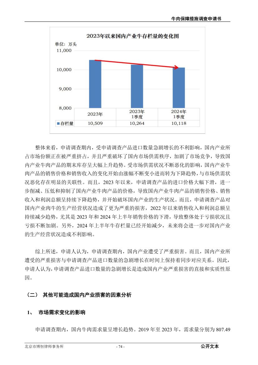 牛肉保障措施调查（反倾销）申请书第74页