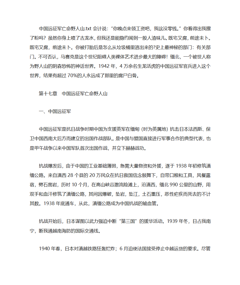 中国远征军亡命野人山第1页