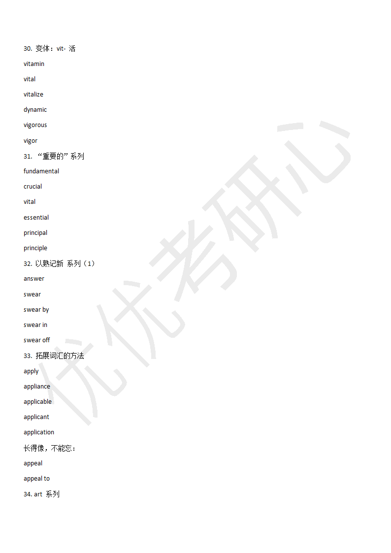 六级基础词汇第16页