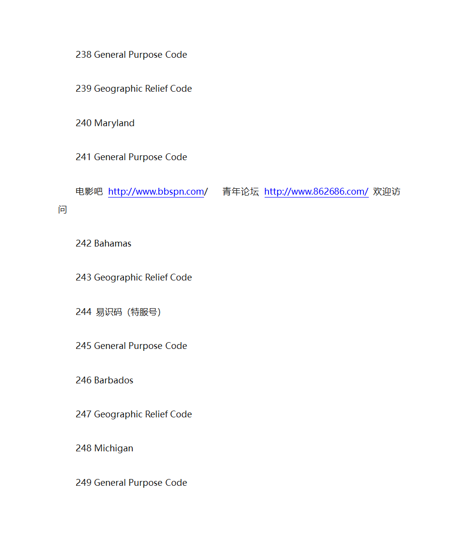 美国电话区号一览表第4页