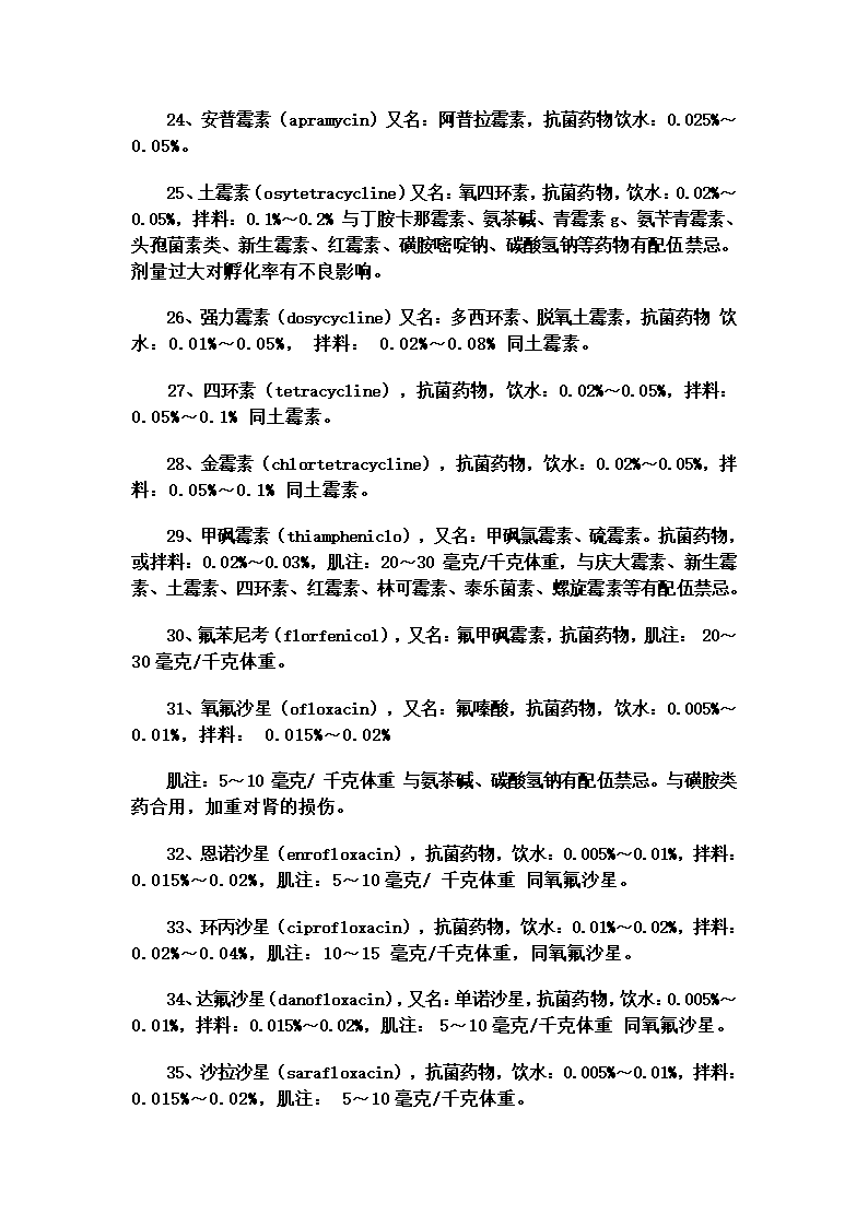 常见药物用法用量第3页