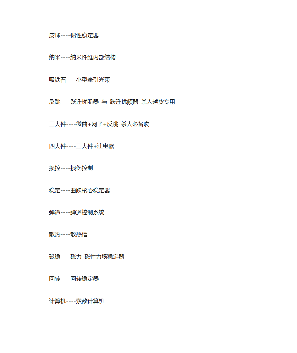 EVE游戏术语第2页